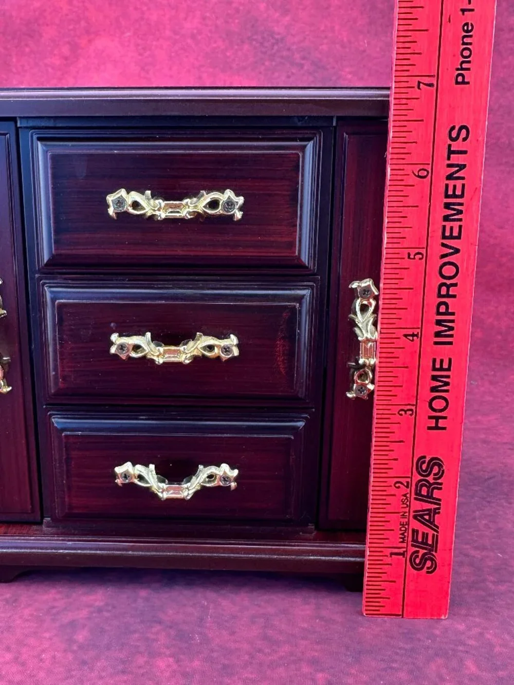 VINTAGE-STYLE WOODEN JEWELRY MINIATURE CHEST BOX, PLAY 